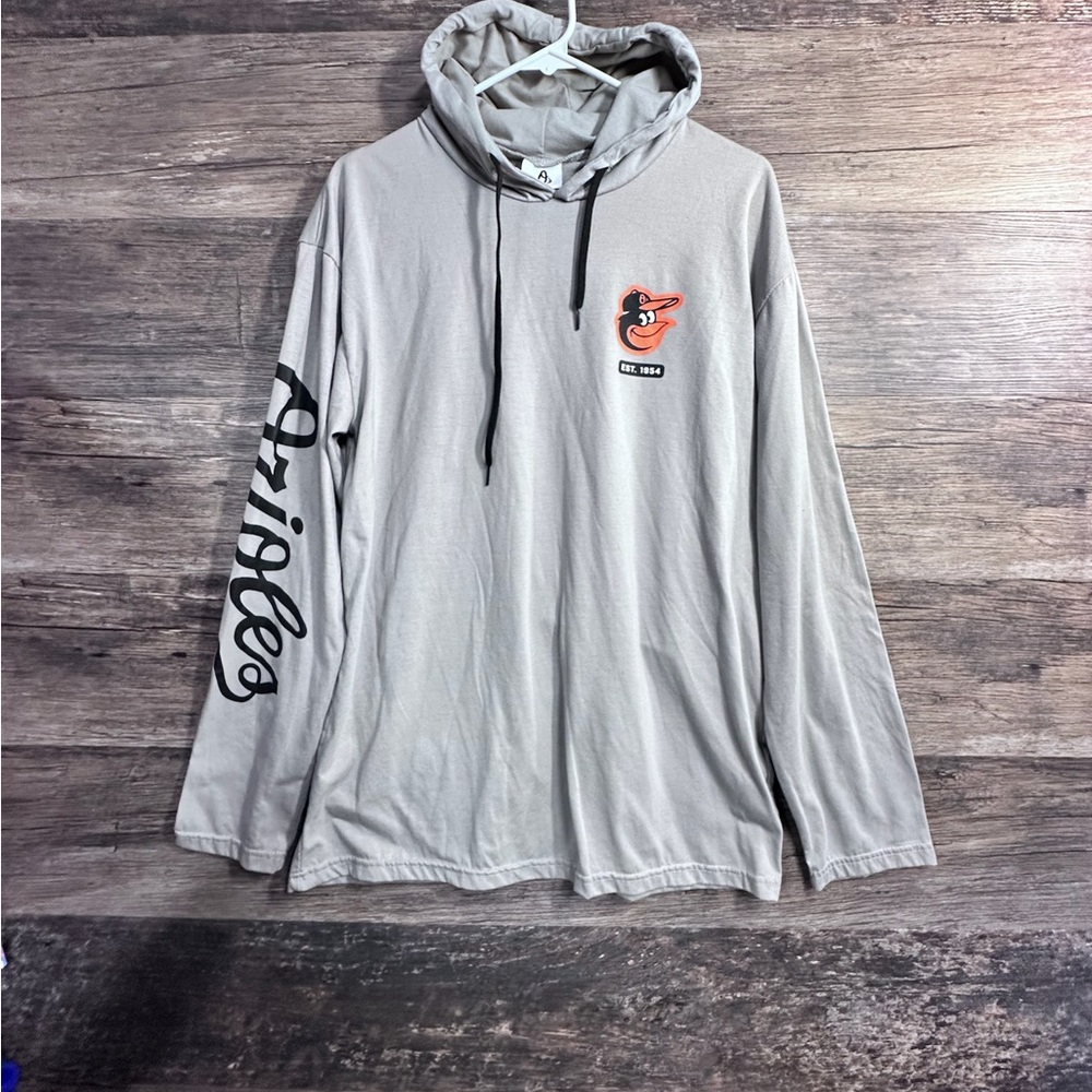 Orioles Light Gray Long Sleeve Hoodie Tee
